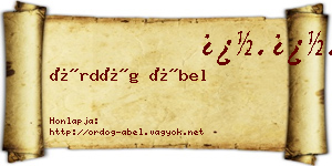 Ördög Ábel névjegykártya